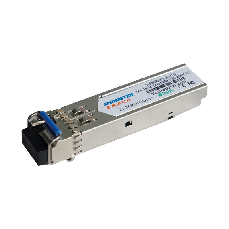 Transmisor-receptor óptico 155Mb/s TX1310nm/RX1550nm LC del WDM los 20km BIDI SFP para el canal de la fibra del SM