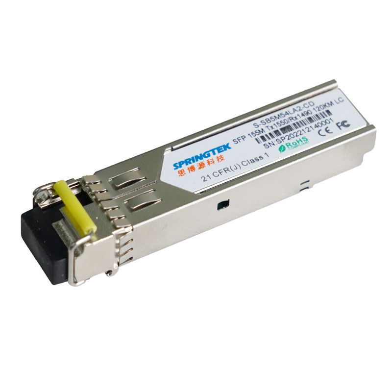 Módulo industrial compatible de la fibra óptica de la marca el 155M Single Mode BiDi el 120km LC Tx1550/Rx1490nm DDM SFP