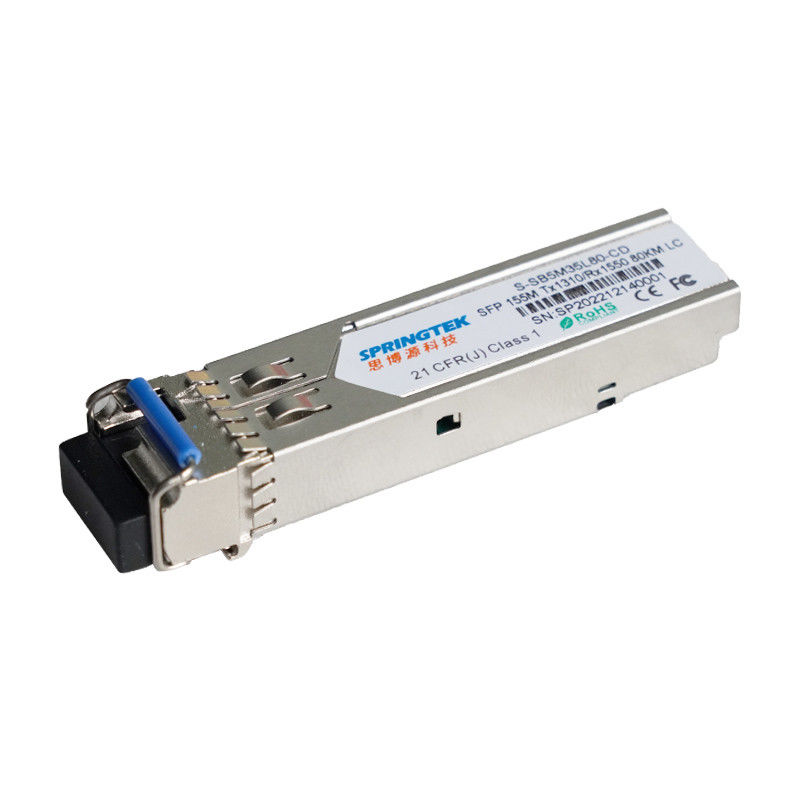 módulo óptico a una cara de SFP del transmisor-receptor del módulo del WDM del conector DDM del 155M BIDI los 80km 1310nm/1550nmn LC