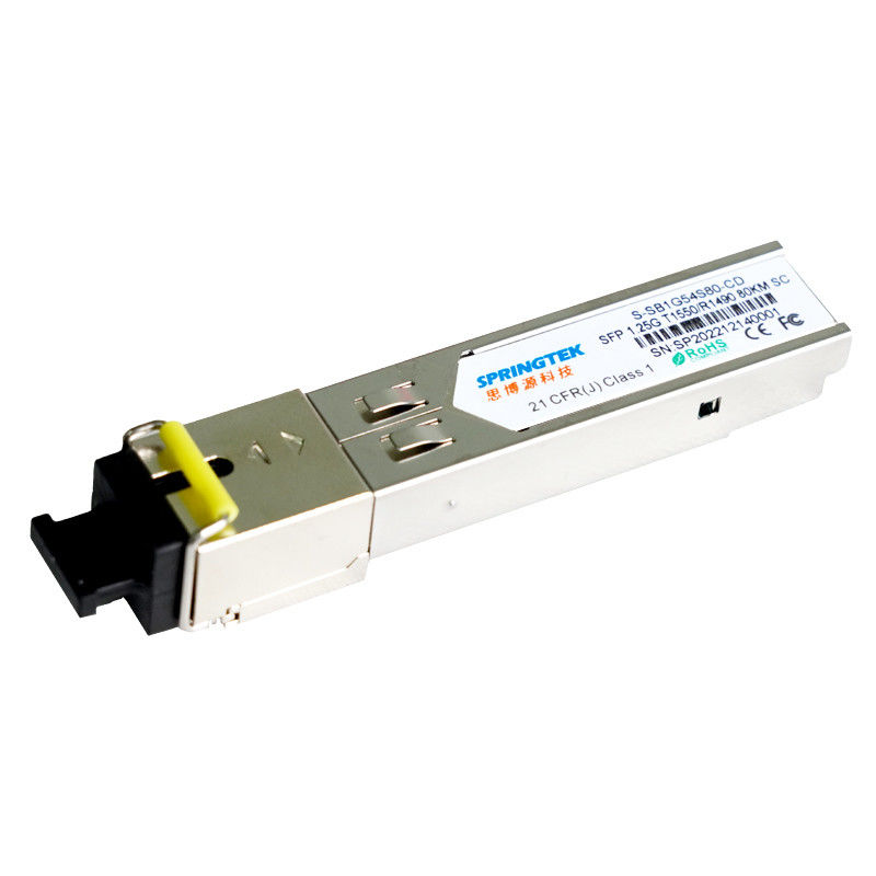 Módulo compatible T1550/R1490nm los 80km del transmisor-receptor de Cisco 1.25G BIDI SFP con el módulo del SC de DDM