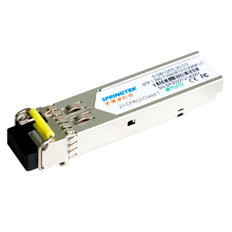 Módulo vendedor caliente de SFP LC del precio de fábrica de la fibra 1550/1310nm SMF 1.25G los 20km del módulo a una cara del WDM BIDI SFP de SFP solo