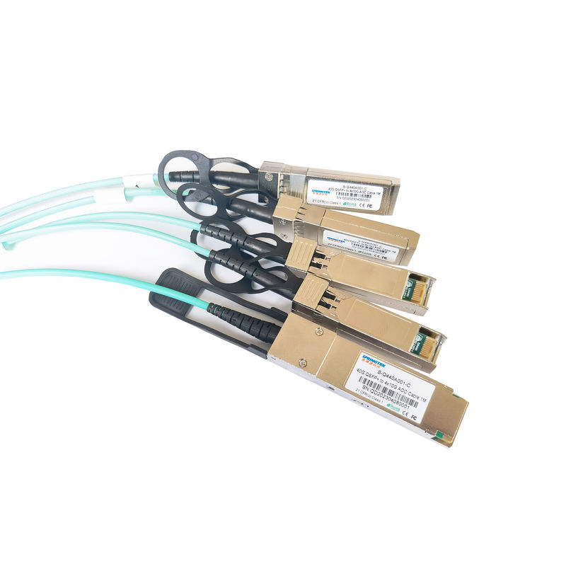 40g Qsfp+ al desbloqueo de 4x10g Sfp+ AOC telegrafía el cable óptico activo del Sfp AOC del transmisor-receptor de la fibra del 1m 3M los 5m el 100m Ddm Om3